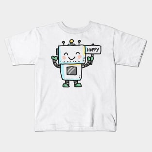 Cute Happy Robot Kids T-Shirt